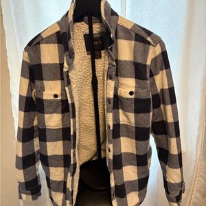 Plaid Sherpa-Lined Shirt Jacket